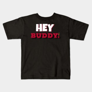 Hey Buddy Red & Black Kids T-Shirt